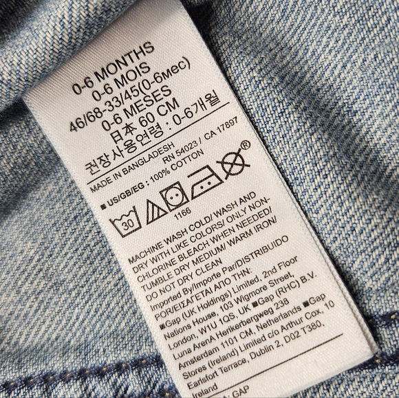 Baby Gap Denim Jacket Size 0-6 Months Medium Light Wash - Picture 5 of 8